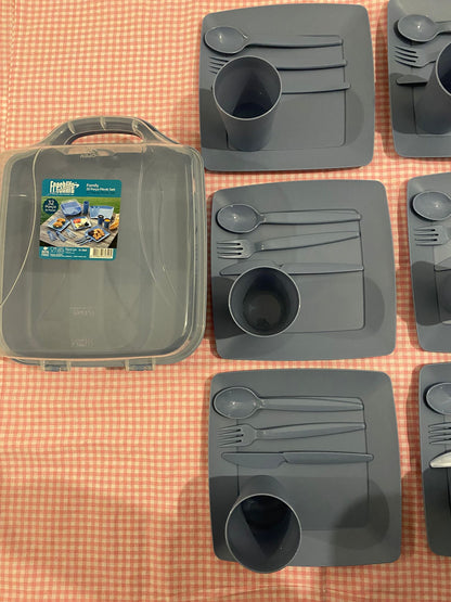 Modura - 6 Kişilik Piknik & Kamp Sofra Seti – Saklama Kutulu