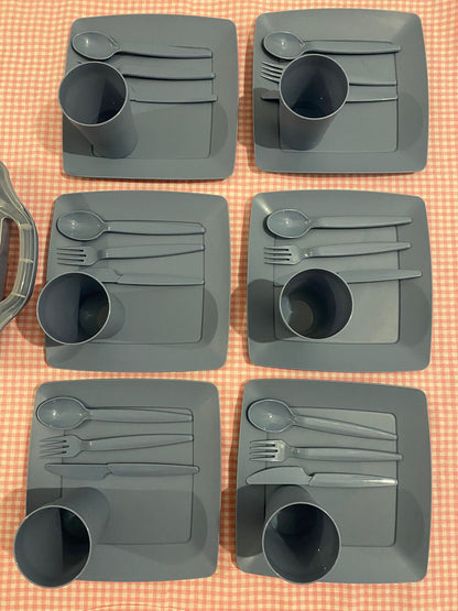 Modura - 6 Kişilik Piknik & Kamp Sofra Seti – Saklama Kutulu