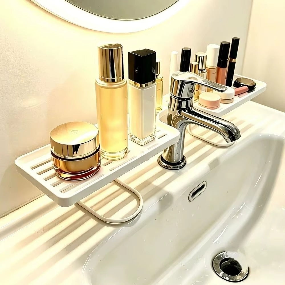 ✅ 50 CM Musluk Üstü Banyo Organizer Rafı – Delmeden Montaj, Paslanmaz, Geniş Depolama Alanı, Yer Tasarrufu Sağlayan Düzenleyici