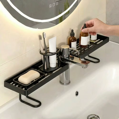 ✅ 50 CM Musluk Üstü Banyo Organizer Rafı – Delmeden Montaj, Paslanmaz, Geniş Depolama Alanı, Yer Tasarrufu Sağlayan Düzenleyici